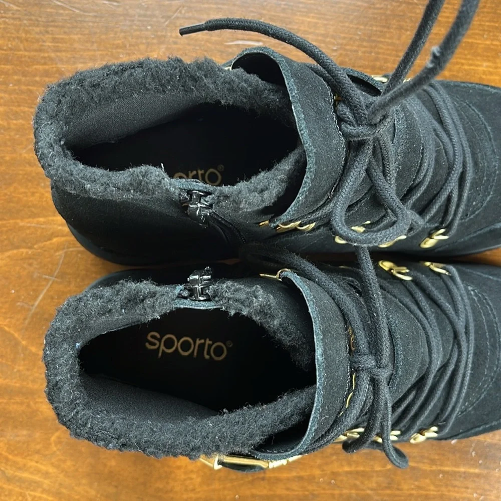 Sporto Black Suede Katie Boots Sz 9.5